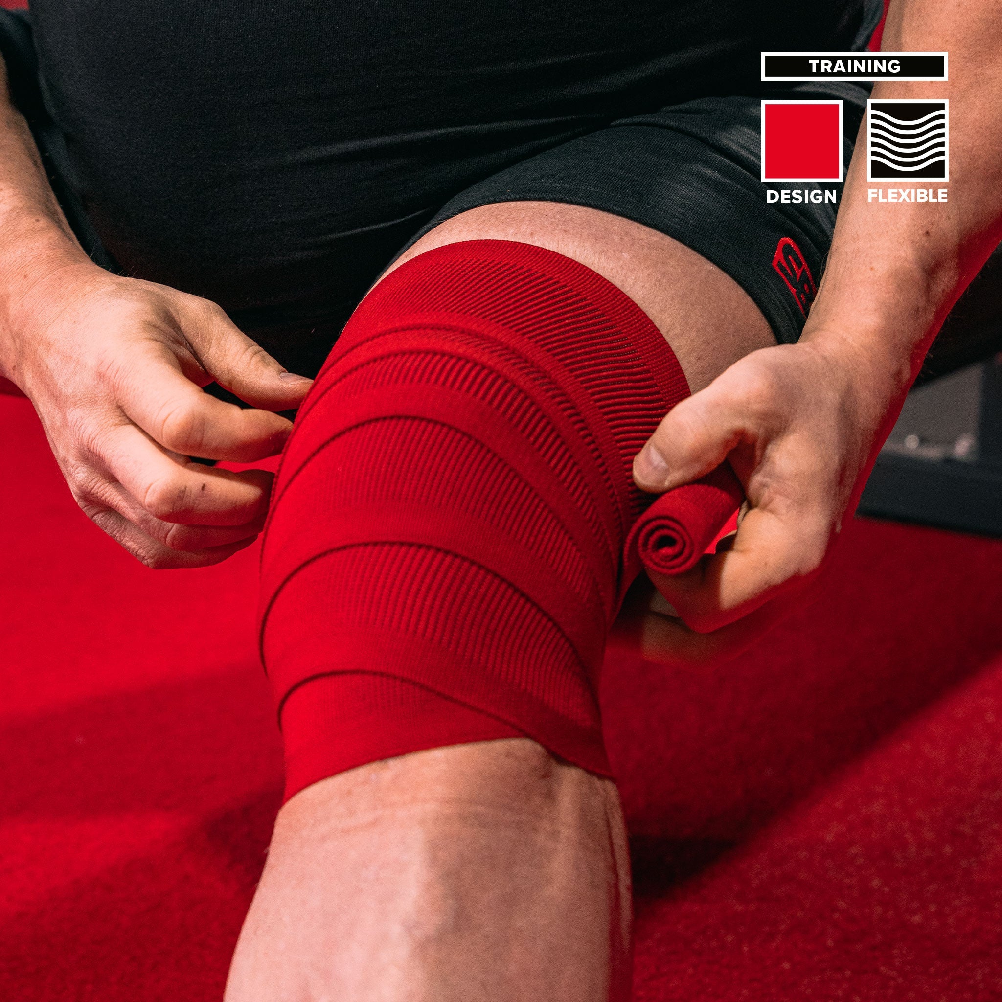 SBD Knee Wraps Training Rot Flexibel